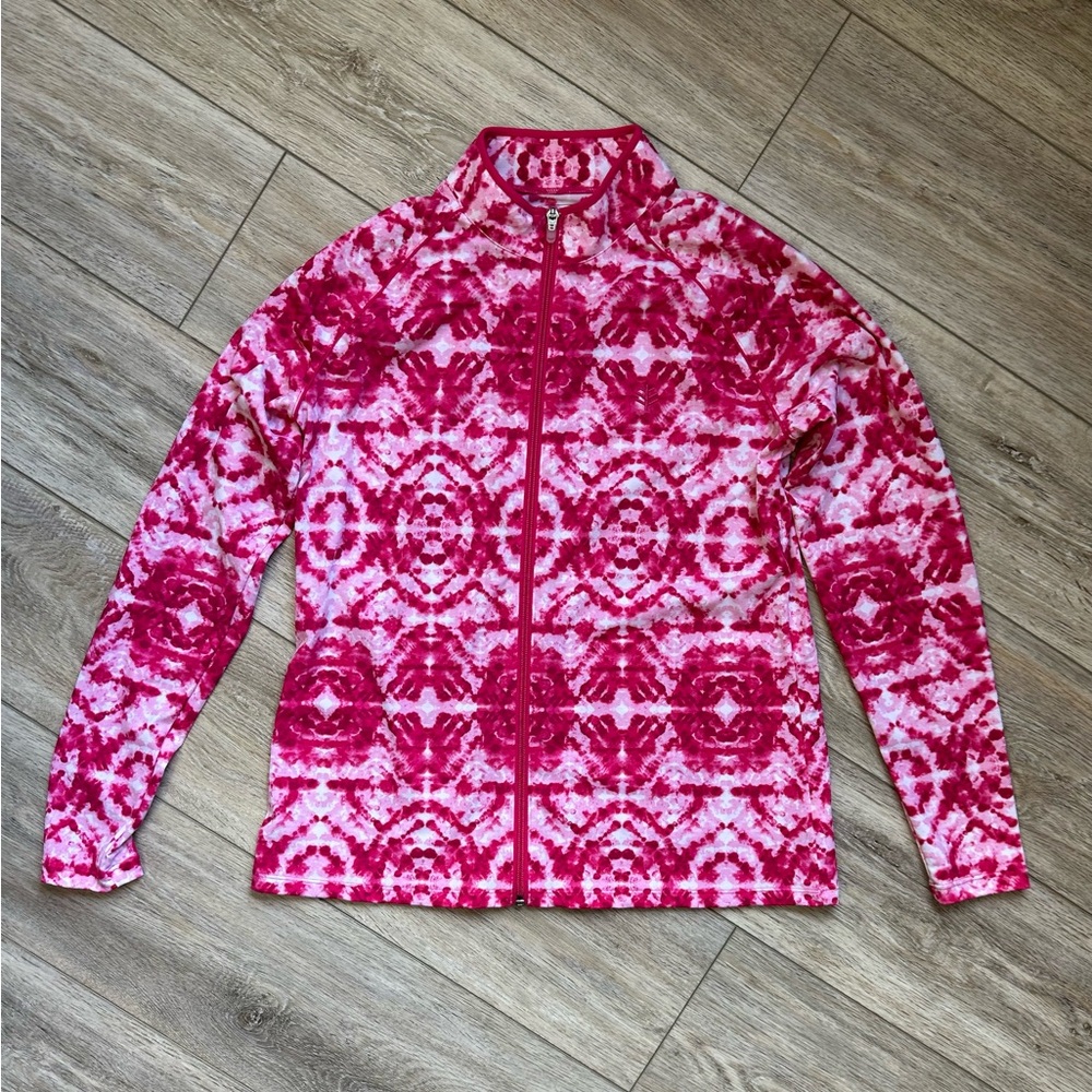 Coolibar Macarena Long Sleeve Water Jacket Jazzy Pink Tie Dye Medium